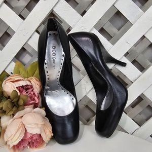 BCBGirls Black Leather Heel Size 8.5